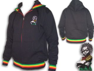 Jacket Jumper HOODIE Thick Rasta Africa Baby Bob Marley Embroided 