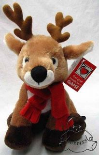 Rupert Reindeer Ganz Plush Toy Stuffed Animal Christmas Red Scarf Soft 