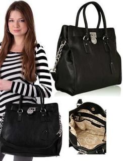 Brand New Girls Michael Kors Hamilton Padlock Large Tote Bag in Black