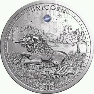 UNICORN Series Opal Gemstone Silver Coin 1000 Francs Cameroon 2012