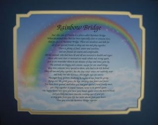 RAINBOW BRIDGE PERSONALIZED POEM PET MEMORIAL GIFT FOR LOSS OF DOG OR 