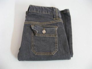 Womens Juniors Ellemenno Black Retro Boot Cut Denim Jeans Size 3 W28 x 