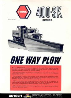 1969 fwd truck frink 400sk snow plow brochure canada time