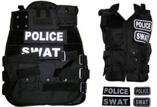 SWAT Police Black Tactical Vest Perfect for Tatical Environments