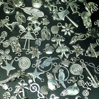 bulk wholesale mixed tibetan silver pendant charms 100x from hong