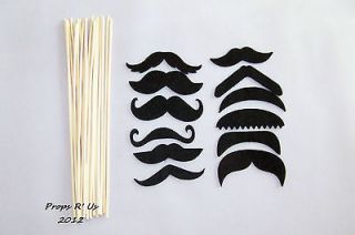 Photobooth Props Mustache on a Stick 24 piece Wedding Party Photo 