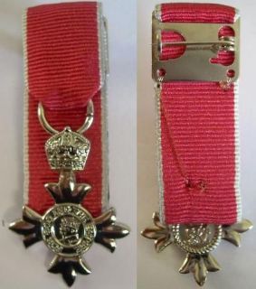 miniature mounted mbe civilian medal  12 83