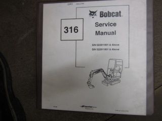 bobcat 316 mini excavator service manual time left $ 70