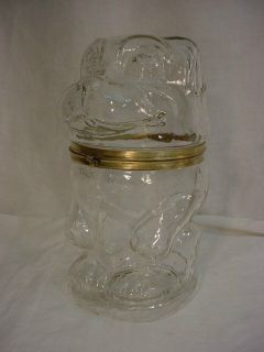 antique glass bull dog chill vodka bar jar w dog