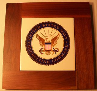 Framed United States Navy Recruiting Command Ceramic Tile