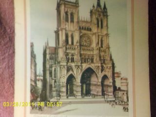 sharland signed colored print amiens cathedral 