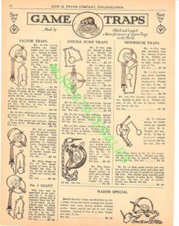 1928 victor newhouse onieda trap catalog ad 