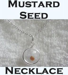 New 1960s Style Mustard Seed Globe Necklace with Bible Verse Card and 
