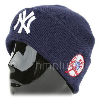 beanie new york yankees baseball skull wrap hat navy blue