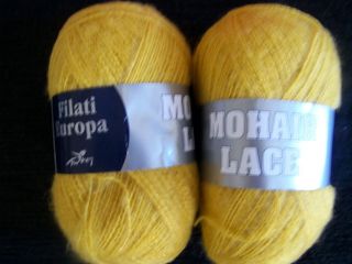 Filati Europa Mohair Lace yarn, Gold, lot of 2, (410 yds each)