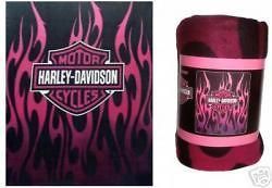 harley davidson pink flames fleece blanket  10