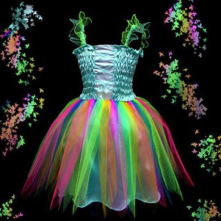 b004 Xmas Halloween Blue Dance Ballet Tutu Party Girl Dress Costume 8 