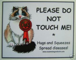 new 2 ragdoll cat show pen signs by suzanne le