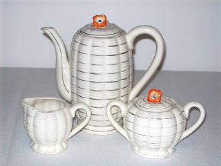 vintage teapot sugar bowl and creamer set 