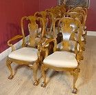 set walnut queen anne dining chairs ball claw feet made
