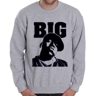 Notorious BIG Biggie B.I.G. Smalls Hip Hop Rap Unisex Grey Crewneck 