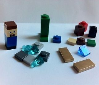 MINECRAFT LEGO Parts 21102 Micro Creeper Steve Diamond Gold Mine 1 