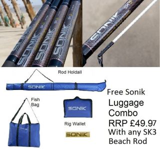 Sonik SK3 Beach Rod 13ftM/13ftFS/1​3ftHM/14ftM + Free Sonik Luggage 