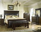 Bernhardt Tuscan Villa King Leather Panel Bed Authentic