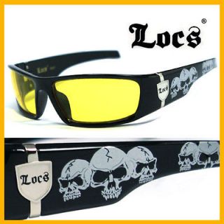 locs mens sunglasses free pouch yellow skull lc55