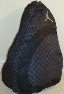Jordan Nike Black/Gray Sling Backpack Mochila Bookbag School Bag 