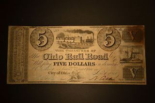 city of ohio oh ohio rail road $ 5 sept 1 1840 fine with a stain time 