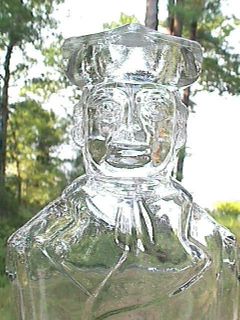 Collectible Antique Figural Bottle Clear George Washington