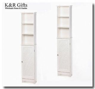   : Set of 2 65 Tall Bright White NANTUCKET Bath Storage Shelves