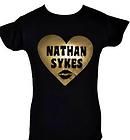 NATHAN SYKES ~ THE WANTED   NEW~ BLACK ADULT T SHIRT with GOLD 