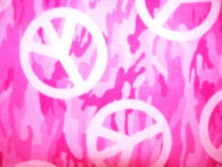 camo peace symbol p reed pink cotton fabric fq time