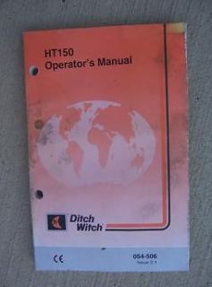 1999 Ditch Witch HT150 Tractor Operator Manual Heavy Machine Trencher 