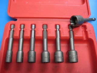 SNAP ON 7 PIECE POWER EXTRACTOR SET.1/4 SHANK.MM AND .NEW
