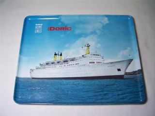 Vtg. SS Doric Cruise Ship Tray Home Lines Made in Italy by Mebel 1975 