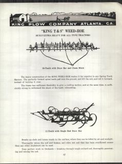 1936 ad king plow horse drawn t s weed hoe