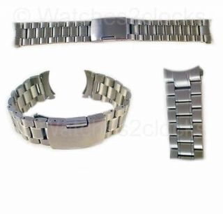   Style) 22mm Curved End, Solid Link Stainless Steel Watch Bracelet