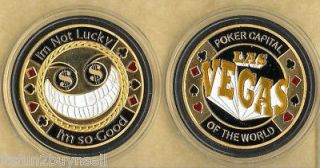 not Lucky Card Guard Chip Texas Holdem 24kt Gold