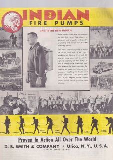 1930s 1940s INDIAN FIRE PUMP fire fighting advertising brochure