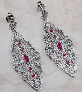 Newly listed Natural Ruby & Opal 925 Solid Sterling Silver Filigree 