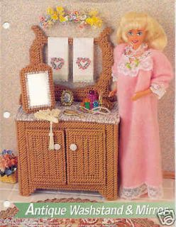 antique washstand mirror plastic canvas fashion doll time left $