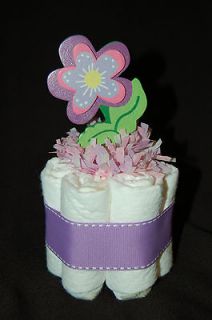 Mini Diaper Cake GISELLE/PRETTY IN PURPLE Nursery/Table Decor/Baby 