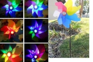 BUY 3 GET 1 FREE Solar Garden Decor Stake Windmill Spinner Color 