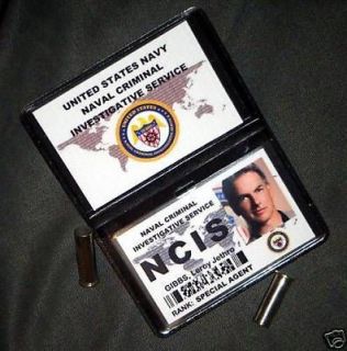 ncis badge id card wallet set chain clip time left