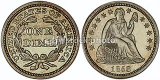1858, Seated Liberty Dime