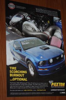 2005 08 MUSTANG GT PAXTON SUPERCHARGER AD PHOTO 05 06 07 08 SHAKER 