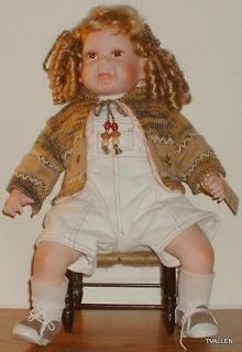 porcelain doll 20 girl in box with chair excellent time